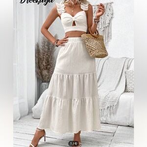 Elegant White Maxi Skirt